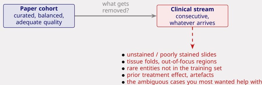 What a curated paper cohort removes before a case ever reaches the clinical stream